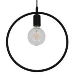 GLOBOSTAR® OMICRON 01578 Μοντέρνο Κρεμαστό Φωτιστικό Οροφής με Ντουί 1 x E27 AC 220-240V IP20 - Μαύρο - Μ33 x Π4 x Υ33cm - Image 3