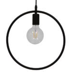 GLOBOSTAR® OMICRON 01578 Μοντέρνο Κρεμαστό Φωτιστικό Οροφής με Ντουί 1 x E27 AC 220-240V IP20 - Μαύρο - Μ33 x Π4 x Υ33cm - Image 4