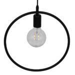 GLOBOSTAR® OMICRON 01578 Μοντέρνο Κρεμαστό Φωτιστικό Οροφής με Ντουί 1 x E27 AC 220-240V IP20 - Μαύρο - Μ33 x Π4 x Υ33cm - Image 5