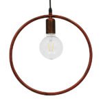 GLOBOSTAR® OMICRON 01579 Μοντέρνο Κρεμαστό Φωτιστικό Οροφής με Ντουί 1 x E27 AC 220-240V IP20 - Χάλκινο - Μ33 x Π4 x Υ33cm