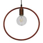 GLOBOSTAR® OMICRON 01579 Μοντέρνο Κρεμαστό Φωτιστικό Οροφής με Ντουί 1 x E27 AC 220-240V IP20 - Χάλκινο - Μ33 x Π4 x Υ33cm - Image 3