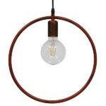 GLOBOSTAR® OMICRON 01579 Μοντέρνο Κρεμαστό Φωτιστικό Οροφής με Ντουί 1 x E27 AC 220-240V IP20 - Χάλκινο - Μ33 x Π4 x Υ33cm - Image 4