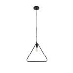 GLOBOSTAR® DELTA 01580 Μοντέρνο Κρεμαστό Φωτιστικό Οροφής με Ντουί 1 x E27 AC 220-240V IP20 - Μαύρο - Μ37 x Π4 x Υ33cm - Image 4