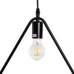 GLOBOSTAR® DELTA 01580 Μοντέρνο Κρεμαστό Φωτιστικό Οροφής με Ντουί 1 x E27 AC 220-240V IP20 - Μαύρο - Μ37 x Π4 x Υ33cm - Image 7