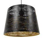 GLOBOSTAR® ACCADEMIA 01584 Μοντέρνο Κρεμαστό Φωτιστικό Οροφής με Ντουί 1 x E27 AC 220-240V IP20 - Μαύρο & Χρυσό - Μ35 x Π35 x Y25cm