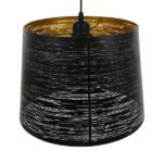 GLOBOSTAR® ACCADEMIA 01584 Μοντέρνο Κρεμαστό Φωτιστικό Οροφής με Ντουί 1 x E27 AC 220-240V IP20 - Μαύρο & Χρυσό - Μ35 x Π35 x Y25cm - Image 4