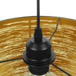 GLOBOSTAR® ACCADEMIA 01584 Μοντέρνο Κρεμαστό Φωτιστικό Οροφής με Ντουί 1 x E27 AC 220-240V IP20 - Μαύρο & Χρυσό - Μ35 x Π35 x Y25cm - Image 8
