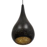 GLOBOSTAR® JANIS 01589 Μοντέρνο Κρεμαστό Φωτιστικό Οροφής με Ντουί 1 x E27 AC 220-240V IP20 - Μαύρο & Χρυσό - Μ20 x Π20 x Υ46cm - Image 6