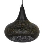 GLOBOSTAR® JANIS 01590 Μοντέρνο Κρεμαστό Φωτιστικό Οροφής με Ντουί 1 x E27 AC 220-240V IP20 - Μαύρο & Χρυσό - Μ30 x Π30 x Υ30cm - Image 6