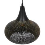 GLOBOSTAR® JANIS 01590 Μοντέρνο Κρεμαστό Φωτιστικό Οροφής με Ντουί 1 x E27 AC 220-240V IP20 - Μαύρο & Χρυσό - Μ30 x Π30 x Υ30cm - Image 8