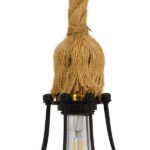 GLOBOSTAR® CAMBER 01594 Vintage Κρεμαστό Φωτιστικό Οροφής με Ντουί 1 x E27 AC 220-240V IP20 - Μαύρο & Μπεζ - Μ11 x Π11 x Υ25cm - Image 6