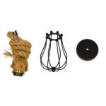 GLOBOSTAR® CAMBER 01594 Vintage Κρεμαστό Φωτιστικό Οροφής με Ντουί 1 x E27 AC 220-240V IP20 - Μαύρο & Μπεζ - Μ11 x Π11 x Υ25cm - Image 9