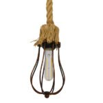 GLOBOSTAR® CAMBER 01595 Vintage Κρεμαστό Φωτιστικό Οροφής με Ντουί 1 x E27 AC 220-240V IP20 - Χάλκινο & Μπεζ - Μ11 x Π11 x Υ25cm