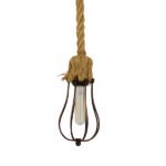 GLOBOSTAR® CAMBER 01595 Vintage Κρεμαστό Φωτιστικό Οροφής με Ντουί 1 x E27 AC 220-240V IP20 - Χάλκινο & Μπεζ - Μ11 x Π11 x Υ25cm - Image 4