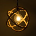 GLOBOSTAR® BALANCE 01596 Vintage Κρεμαστό Φωτιστικό Οροφής με Ντουί 1 x E27 AC 220-240V IP20 - Μαύρο & Μπεζ - Μ35 x Π35 x Υ36cm - Image 3