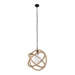 GLOBOSTAR® BALANCE 01596 Vintage Κρεμαστό Φωτιστικό Οροφής με Ντουί 1 x E27 AC 220-240V IP20 - Μαύρο & Μπεζ - Μ35 x Π35 x Υ36cm - Image 4