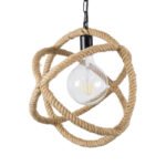 GLOBOSTAR® BALANCE 01596 Vintage Κρεμαστό Φωτιστικό Οροφής με Ντουί 1 x E27 AC 220-240V IP20 - Μαύρο & Μπεζ - Μ35 x Π35 x Υ36cm - Image 5