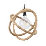 GLOBOSTAR® BALANCE 01596 Vintage Κρεμαστό Φωτιστικό Οροφής με Ντουί 1 x E27 AC 220-240V IP20 - Μαύρο & Μπεζ - Μ35 x Π35 x Υ36cm - Image 6