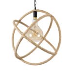 GLOBOSTAR® BELLE 01597 Vintage Κρεμαστό Φωτιστικό Οροφής με Ντουί 1 x E27 AC 220-240V IP20 - Μπεζ - Μ56 x Π56 x Y58cm - Image 2