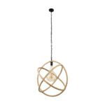 GLOBOSTAR® BELLE 01597 Vintage Κρεμαστό Φωτιστικό Οροφής με Ντουί 1 x E27 AC 220-240V IP20 - Μπεζ - Μ56 x Π56 x Y58cm - Image 4