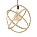 GLOBOSTAR® BELLE 01597 Vintage Κρεμαστό Φωτιστικό Οροφής με Ντουί 1 x E27 AC 220-240V IP20 - Μπεζ - Μ56 x Π56 x Y58cm - Image 5