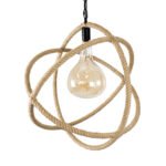 GLOBOSTAR® BELLE 01597 Vintage Κρεμαστό Φωτιστικό Οροφής με Ντουί 1 x E27 AC 220-240V IP20 - Μπεζ - Μ56 x Π56 x Y58cm - Image 8