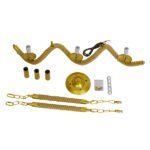 GLOBOSTAR® LUXOR 01598 Vintage Κρεμαστό Φωτιστικό Οροφής με Ντουί 3 x E14 AC 220-240V IP20 - Χρυσό & Μπεζ - Μ75 x Π13 x Y18cm - Image 10