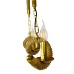 GLOBOSTAR® LUXOR 01598 Vintage Κρεμαστό Φωτιστικό Οροφής με Ντουί 3 x E14 AC 220-240V IP20 - Χρυσό & Μπεζ - Μ75 x Π13 x Y18cm - Image 4