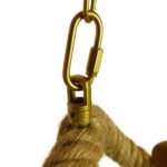 GLOBOSTAR® LUXOR 01598 Vintage Κρεμαστό Φωτιστικό Οροφής με Ντουί 3 x E14 AC 220-240V IP20 - Χρυσό & Μπεζ - Μ75 x Π13 x Y18cm - Image 5