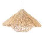 GLOBOSTAR® CHEOPE 01599 Boho Κρεμαστό Φωτιστικό Οροφής με Ντουί 1 x E27 AC 220-240V IP20 - Μπεζ - Μ45 x Π45 x Υ35cm