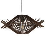 GLOBOSTAR® SASSO 01602 Boho Κρεμαστό Φωτιστικό Οροφής με Ντουί 1 x E27 AC 220-240V IP20 - Καφέ - Μ50 x Π50 x Y23cm - Image 3