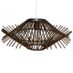 GLOBOSTAR® SASSO 01602 Boho Κρεμαστό Φωτιστικό Οροφής με Ντουί 1 x E27 AC 220-240V IP20 - Καφέ - Μ50 x Π50 x Y23cm - Image 4