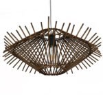 GLOBOSTAR® SASSO 01602 Boho Κρεμαστό Φωτιστικό Οροφής με Ντουί 1 x E27 AC 220-240V IP20 - Καφέ - Μ50 x Π50 x Y23cm - Image 5