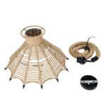 GLOBOSTAR® OZERO 01603 Boho Κρεμαστό Φωτιστικό Οροφής με Ντουί 1 x E27 AC 220-240V IP20 - Μπεζ & Μαύρο - Μ41 x Π41 x Y28cm - Image 11