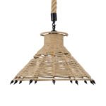 GLOBOSTAR® OZERO 01603 Boho Κρεμαστό Φωτιστικό Οροφής με Ντουί 1 x E27 AC 220-240V IP20 - Μπεζ & Μαύρο - Μ41 x Π41 x Y28cm - Image 5