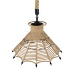 GLOBOSTAR® OZERO 01603 Boho Κρεμαστό Φωτιστικό Οροφής με Ντουί 1 x E27 AC 220-240V IP20 - Μπεζ & Μαύρο - Μ41 x Π41 x Y28cm - Image 7