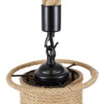 GLOBOSTAR® OZERO 01603 Boho Κρεμαστό Φωτιστικό Οροφής με Ντουί 1 x E27 AC 220-240V IP20 - Μπεζ & Μαύρο - Μ41 x Π41 x Y28cm - Image 8