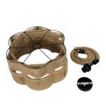 GLOBOSTAR® TONDO 01604 Boho Κρεμαστό Φωτιστικό Οροφής με Ντουί 1 x E27 AC 220-240V IP20 - Μπεζ & Μαύρο - Μ38 x Π38 x Y21cm - Image 11