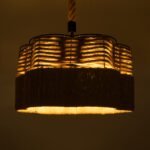 GLOBOSTAR® TONDO 01604 Boho Κρεμαστό Φωτιστικό Οροφής με Ντουί 1 x E27 AC 220-240V IP20 - Μπεζ & Μαύρο - Μ38 x Π38 x Y21cm - Image 3