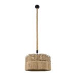 GLOBOSTAR® TONDO 01604 Boho Κρεμαστό Φωτιστικό Οροφής με Ντουί 1 x E27 AC 220-240V IP20 - Μπεζ & Μαύρο - Μ38 x Π38 x Y21cm - Image 4