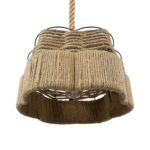 GLOBOSTAR® TONDO 01604 Boho Κρεμαστό Φωτιστικό Οροφής με Ντουί 1 x E27 AC 220-240V IP20 - Μπεζ & Μαύρο - Μ38 x Π38 x Y21cm - Image 6