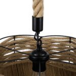 GLOBOSTAR® TONDO 01604 Boho Κρεμαστό Φωτιστικό Οροφής με Ντουί 1 x E27 AC 220-240V IP20 - Μπεζ & Μαύρο - Μ38 x Π38 x Y21cm - Image 9