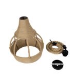 GLOBOSTAR® KUBRIC 01605 Boho Κρεμαστό Φωτιστικό Οροφής με Ντουί 1 x E27 AC 220-240V IP20 - Μπεζ - Μ30 x Π30 x Y40cm - Image 11