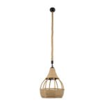 GLOBOSTAR® KUBRIC 01605 Boho Κρεμαστό Φωτιστικό Οροφής με Ντουί 1 x E27 AC 220-240V IP20 - Μπεζ - Μ30 x Π30 x Y40cm - Image 4