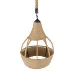 GLOBOSTAR® KUBRIC 01605 Boho Κρεμαστό Φωτιστικό Οροφής με Ντουί 1 x E27 AC 220-240V IP20 - Μπεζ - Μ30 x Π30 x Y40cm - Image 7