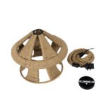 GLOBOSTAR® SOLITARIO 01606 Boho Κρεμαστό Φωτιστικό Οροφής με Ντουί 1 x E27 AC 220-240V IP20 - Μπεζ - Μ36 x Π36 x Y30cm - Image 11