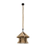 GLOBOSTAR® SOLITARIO 01606 Boho Κρεμαστό Φωτιστικό Οροφής με Ντουί 1 x E27 AC 220-240V IP20 - Μπεζ - Μ36 x Π36 x Y30cm - Image 4