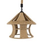 GLOBOSTAR® SOLITARIO 01606 Boho Κρεμαστό Φωτιστικό Οροφής με Ντουί 1 x E27 AC 220-240V IP20 - Μπεζ - Μ36 x Π36 x Y30cm - Image 5