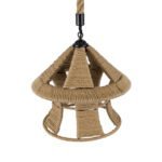 GLOBOSTAR® SOLITARIO 01606 Boho Κρεμαστό Φωτιστικό Οροφής με Ντουί 1 x E27 AC 220-240V IP20 - Μπεζ - Μ36 x Π36 x Y30cm - Image 7