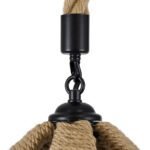 GLOBOSTAR® SOLITARIO 01606 Boho Κρεμαστό Φωτιστικό Οροφής με Ντουί 1 x E27 AC 220-240V IP20 - Μπεζ - Μ36 x Π36 x Y30cm - Image 9